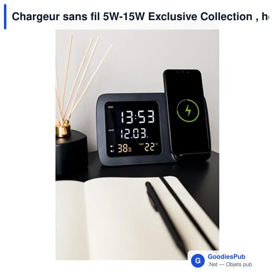 Chargeur sans fil personnalisable avec horloge numérique | Ishaavec logo - Image 10