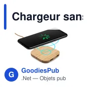 Chargeur sans fil personnalisable en bambou 10W avec logo | Jazzlyn - Miniature 1