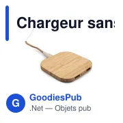 Chargeur sans fil personnalisable en bambou 10W avec logo | Jazzlyn - Miniature 3