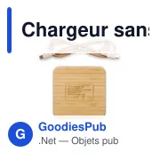 Chargeur sans fil personnalisable en bambou 10W avec logo | Jazzlyn - Miniature 7