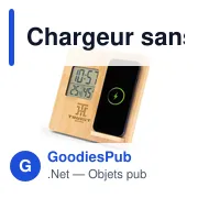 Chargeur sans fil personnalisable 10W avec station météo | Kaheleavec logo - Miniature 1