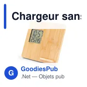 Chargeur sans fil personnalisable 10W avec station météo | Kaheleavec logo - Miniature 3