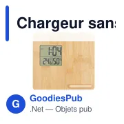 Chargeur sans fil personnalisable 10W avec station météo | Kaheleavec logo - Miniature 6