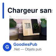 Chargeur sans fil personnalisable 10W avec station météo | Kaheleavec logo - Miniature 8