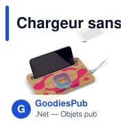 Chargeur sans fil personnalisable en bambou 5W avec logo - Bamboo - Miniature 1