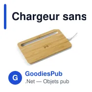 Chargeur sans fil personnalisable en bambou 5W avec logo - Bamboo - Miniature 2
