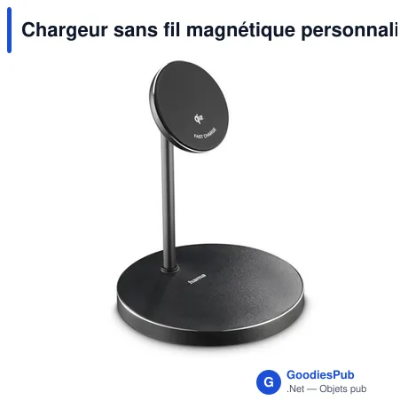 Chargeur sans fil magnétique personnalisable 15W avec logo Hama