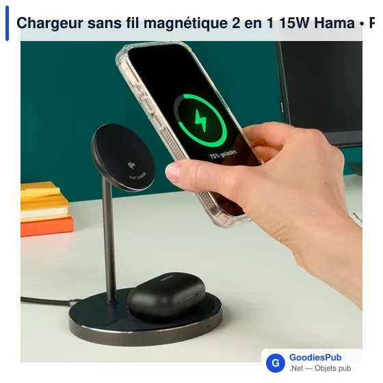 Chargeur sans fil magnétique 2 en 1 15W Hama - Image 2