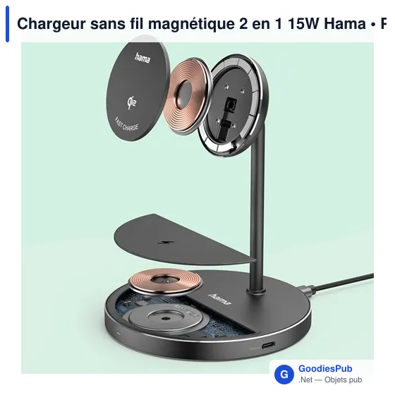 Chargeur sans fil magnétique 2 en 1 15W Hama - Image 14