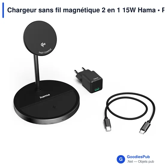 Chargeur sans fil magnétique 2 en 1 15W Hama - Image 4