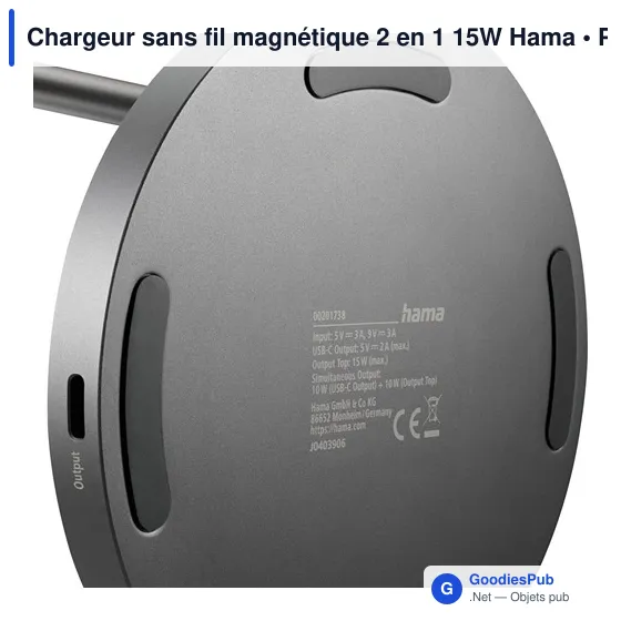 Chargeur sans fil magnétique 2 en 1 15W Hama - Image 7