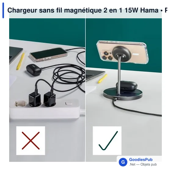 Chargeur sans fil magnétique 2 en 1 15W Hama - Image 10