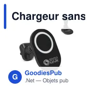 Chargeur sans fil pour voiture personnalisable 15 W avec logo - R-ABS - Miniature 1