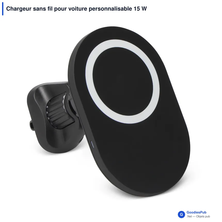 Chargeur sans fil pour voiture personnalisable 15 W avec logo - R-ABS - Image 2