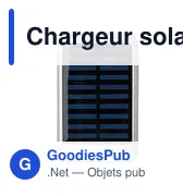 Chargeur solaire personnalisable en aluminium avec logo - Tycho - Miniature 1