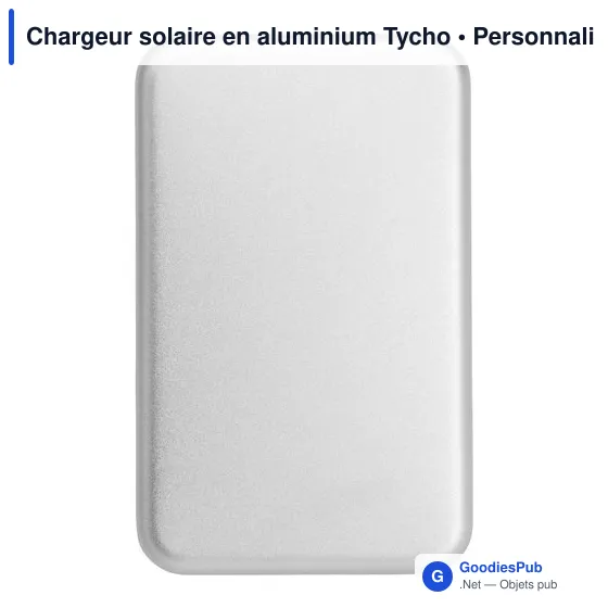 Chargeur solaire personnalisable en aluminium avec logo - Tycho - Image 2
