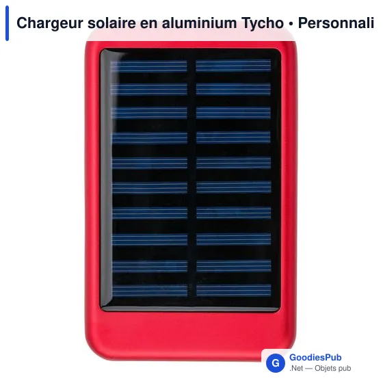 Chargeur solaire personnalisable en aluminium avec logo - Tycho - Image 3