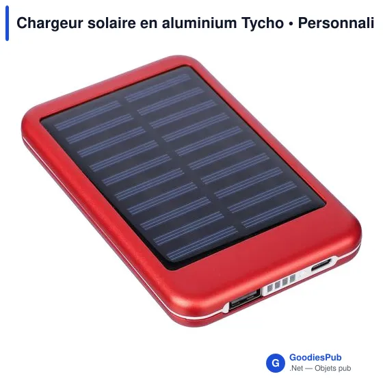 Chargeur solaire personnalisable en aluminium avec logo - Tycho - Image 8