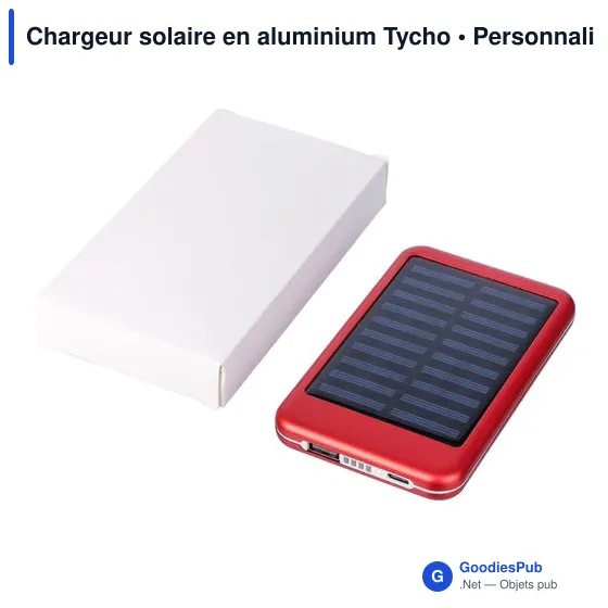 Chargeur solaire personnalisable en aluminium avec logo - Tycho - Image 10