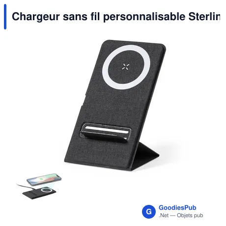 Chargeur sans fil personnalisable Sterling avec logo entreprise