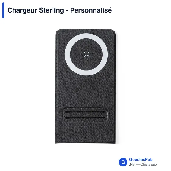 Chargeur sans fil personnalisable Sterling avec logo entreprise - Image 2