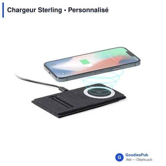 Chargeur sans fil personnalisable Sterling avec logo entreprise - Image 4