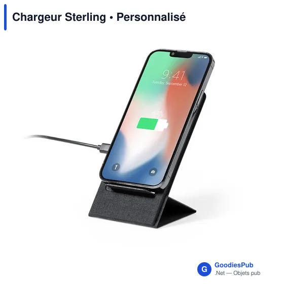 Chargeur sans fil personnalisable Sterling avec logo entreprise - Image 7