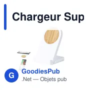 Chargeur sans fil personnalisable avec support mobile - Noopyavec logo - Miniature 1