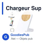 Chargeur sans fil personnalisable avec support mobile - Noopyavec logo - Miniature 3