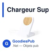 Chargeur sans fil personnalisable avec support mobile - Noopyavec logo - Miniature 4