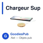 Chargeur sans fil personnalisable avec support mobile - Noopyavec logo - Miniature 7