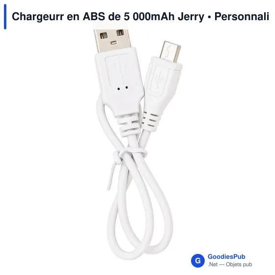 Chargeur personnalisable en ABS 5 000mAh avec logo - Jerry - Image 6