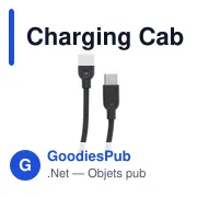 Câble de charge personnalisable en ABS recyclé avec logo - Miniature 1