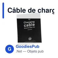 Câble de charge personnalisable en ABS recyclé avec logo - Miniature 11