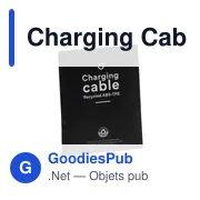 Câble de charge personnalisable en ABS recyclé avec logo - Miniature 3