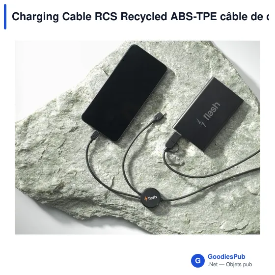 Câble de charge personnalisable en ABS recyclé avec logo - Image 5