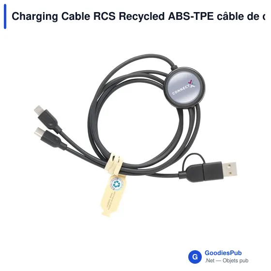 Câble de charge personnalisable en ABS recyclé avec logo - Image 6