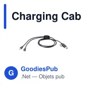 Câble de charge personnalisable en ABS recyclé avec logo - Miniature 7
