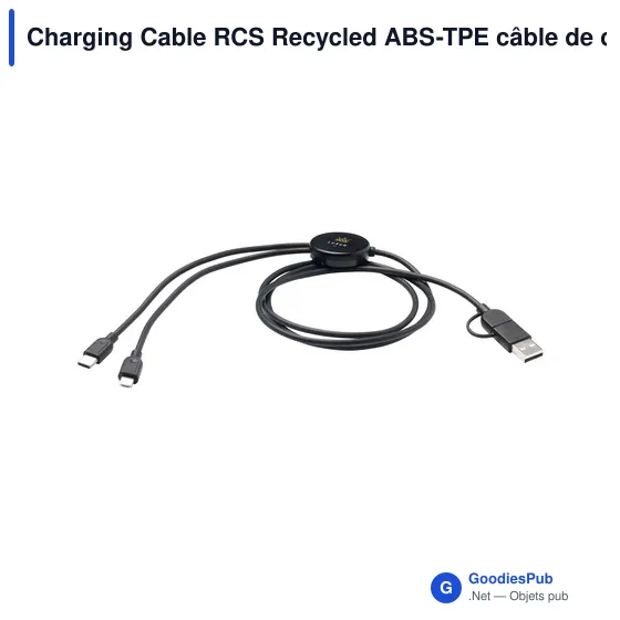 Câble de charge personnalisable en ABS recyclé avec logo - Image 7