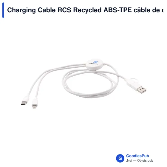 Câble de charge personnalisable en ABS recyclé avec logo - Image 8