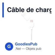 Câble de charge personnalisable en ABS recyclé avec logo - Miniature 10