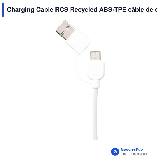 Câble de charge personnalisable en ABS recyclé avec logo - Image 10