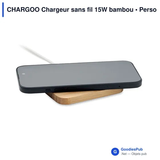 CHARGOO Chargeur sans fil 15W bambou - Image 2