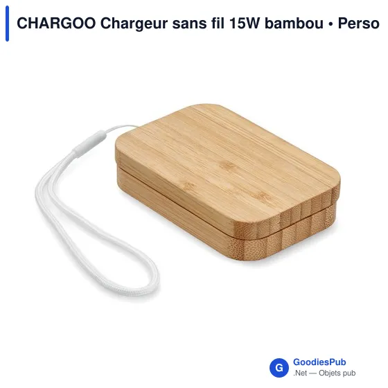 CHARGOO Chargeur sans fil 15W bambou - Image 3
