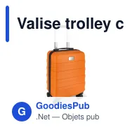 Valise trolley cabine personnalisable 18 pouces avec logo - ABS et polyester - Miniature 2