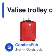 Valise trolley cabine personnalisable 18 pouces avec logo - ABS et polyester - Miniature 3