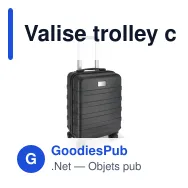 Valise trolley cabine personnalisable 18 pouces avec logo - ABS et polyester - Miniature 4