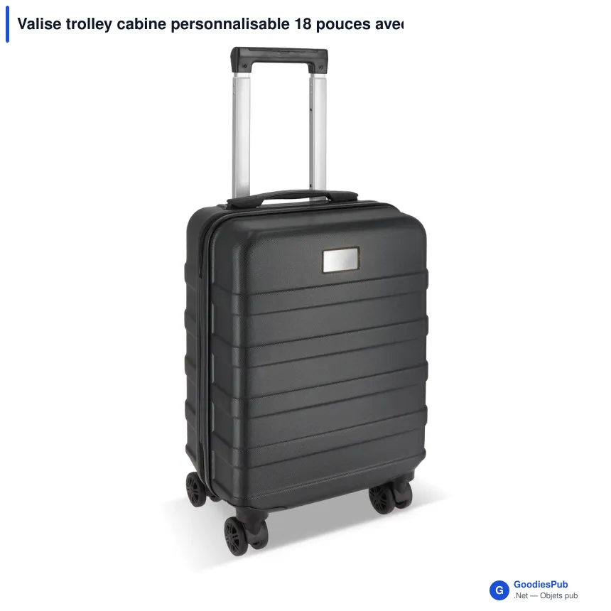 Valise trolley cabine personnalisable 18 pouces avec logo - ABS et polyester - Image 4