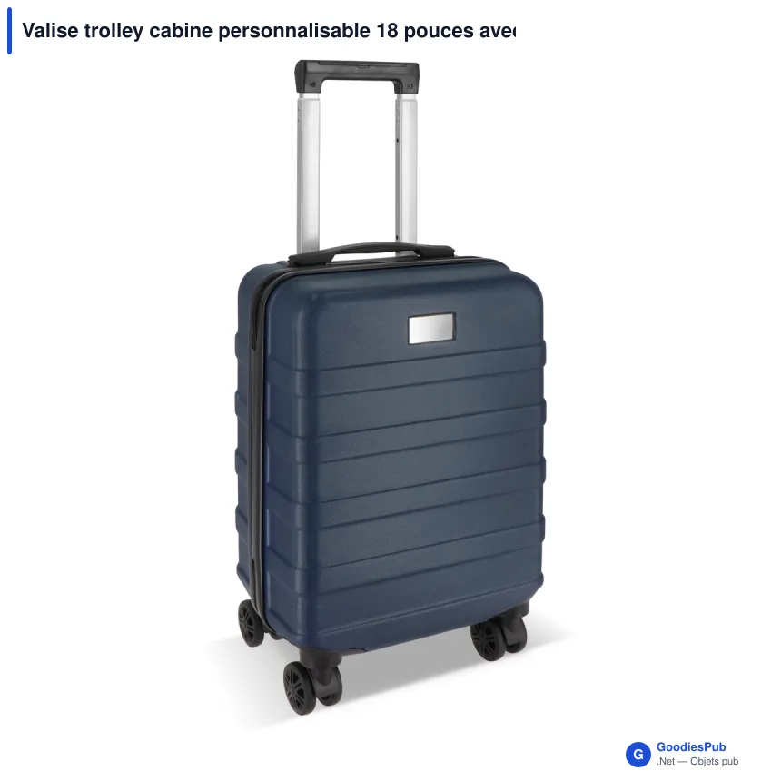 Valise trolley cabine personnalisable 18 pouces avec logo - ABS et polyester - Image 5
