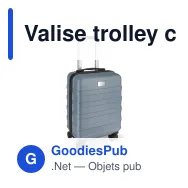Valise trolley cabine personnalisable 18 pouces avec logo - ABS et polyester - Miniature 6